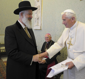Benedicto XVI y Gran Rabino de Iarael